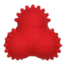 Playology - Дентальный жевательный тройной мяч SQUEAKY BOUNCE BALL для щенков 4-8 месяцев с ароматом говядины, цвет красный