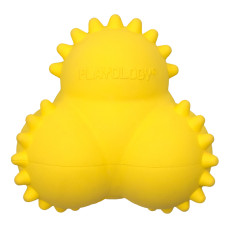Playology - Дентальный жевательный тройной мяч SQUEAKY BOUNCE BALL для щенков 4-8 месяцев с ароматом курицы, цвет желтый