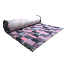 ProFleece коврик меховой В Клетку 1х1,6 м розовый/угольный