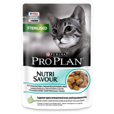 Purina Pro Plan - Кусочки в желе для кастрированных кошек с океанической рыбой (sterilised)