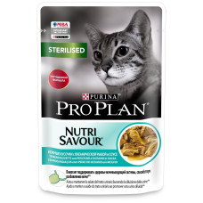 Purina Pro Plan - Паучи Кусочки в соусе для кастрированных кошек с океанической рыбой, упаковка 26шт 
