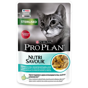 Purina Pro Plan - Паучи Кусочки в соусе для кастрированных кошек с океанической рыбой, упаковка 26шт 