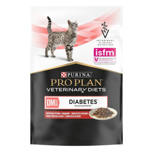 Кусочки в соусе для кошек при сахарном диабете с говядиной (feline dm)