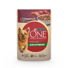 Purina Pro Plan - Паучи для собак малых пород с говядиной, картофелем и морковью в подливе "активная"