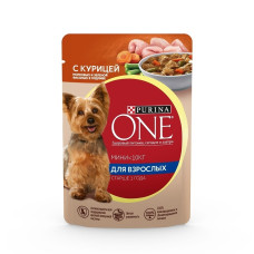 Purina Pro Plan - Паучи для собак малых пород с курицей, морковью и зеленой фасолью в подливе "уже взрослая"