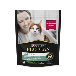 Purina Pro Plan - Корм для стерилизованных кошек, с индейкой, снижает количество аллергенов в шерсти (sterilised turkey, liveclear)