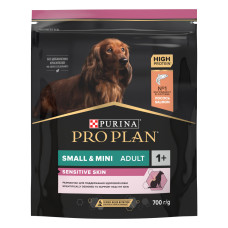 Purina Pro Plan - Набор 3кг + 2 пауча в подарок корм для собак малых пород с чувствительной кожей: лосось и рис