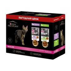 Purina Pro Plan - Набор паучей для кошек с чувствительным пищеварением 10шт