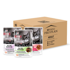 Purina Pro Plan - Набор паучей для кошек 40 шт