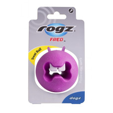 Rogz - Игрушка с отверстиями для лакомств и массажными насечками FRED средняя, розовый (FRED TREAT BALL) FR02K