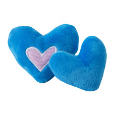 Rogz - Игрушка для кошек плюшевые сердечки с кошачьей мятой (2 шт), синий (CATNIP HEARTS 2PK) CTC02-B