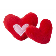 Rogz - Игрушка для кошек плюшевые сердечки с кошачьей мятой (2 шт), красный (CATNIP HEARTS 2PK) CTC02-C