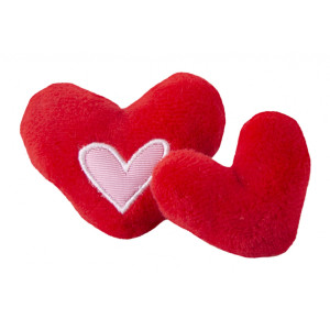 Игрушка для кошек плюшевые сердечки с кошачьей мятой (2 шт), красный (CATNIP HEARTS 2PK) CTC02-C