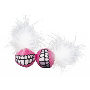 Игрушка для кошек плюшевые мячики Grinz с кошачьей мятой (2 шт), розовый (CATNIP GRINZ BALL)