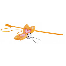 Rogz - Игрушка-дразнилка для кошек плюшевая бабочка с кошачьей мятой, оранжевый (CATNIP BUTTERFLY WAND) CTT01-D