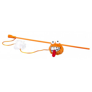 Игрушка-дразнилка для кошек плюшевый мячик Fluffy Grinz с кошачьей мятой, оранжевый (CATNIP FLUFFY GRNZ WAND) CTT05-D