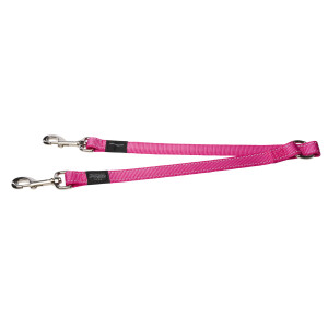 Ремень-сворка для двух собак "Utility", S, ширина 1,1 см, розовый, DOUBLE SPLIT LEAD
