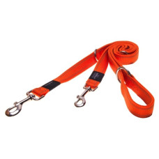 Rogz - Поводок для собак перестежка "Utility", S, ширина 1,1 см, длина 1,1-1,3-1,8м, оранжевый (MULTI PURPOSE LEAD)
