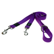 Rogz - Поводок для собак перестежка "Utility", M, ширина 1,6 см, длина 1-1,3-1,6м, фиолетовый (MULTI PURPOSE LEAD)