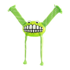Rogz - Игрушка с принтом зубы и пищалкой FLOSSY GRINZ малая, лайм (FLOSSY GRINZ ORALCARE TOY SM) FGR01L