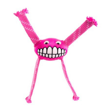 Rogz - Игрушка с принтом зубы и пищалкой FLOSSY GRINZ малая, розовый (FLOSSY GRINZ ORALCARE TOY SM) FGR01K