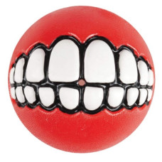 Rogz - Мяч с принтом зубы и отверстием для лакомств GRINZ малый, красный (GRINZ BALL SMALL) GR01C