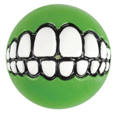 Rogz - Мяч с принтом зубы и отверстием для лакомств GRINZ малый, лайм (GRINZ BALL SMALL) GR01L