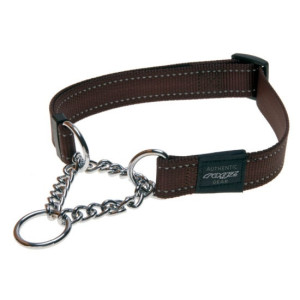 Полуудавка строгая "Utility", XL (43-73 см), ширина 2,5 см, шоколадный (OBEDIENCE HALF CHECK COLLAR) HC05J