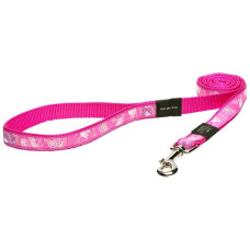 Rogz - Поводок для собак "Fancy dress", S, ширина 1,1 см, длина 1,8м, "Розовая лапка" (FIXED LEAD)