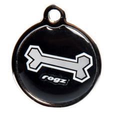 Rogz - Адресник металлический малый "Черная косточка" (METAL ID TAG SMALL) IDM20CB
