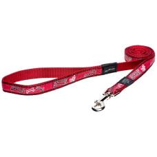 Rogz - Поводок для собак "Fancy dress", S, ширина 1,1 см, длина 1,8м, "Красные косточки" (FIXED LEAD)