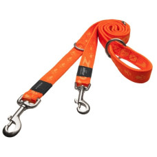 Rogz - Поводок для собак перестежка "Alpinist", S, ширина 1,1см, длина 1,1-1,3-1,8м, оранжевый (MULTI PURPOSE LEAD)