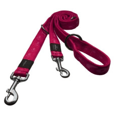 Rogz - Поводок для собак перестежка "Alpinist", S, ширина 1,1см, длина 1,1-1,3-1,8м, розовый (MULTI PURPOSE LEAD)