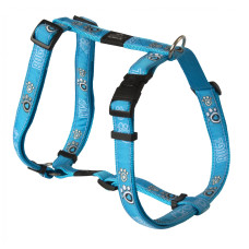 Rogz - Шлейка "Fancy dress", M (32-52см), ширина 1,6 см, "Бирюзовая лапка" (H-HARNESS)