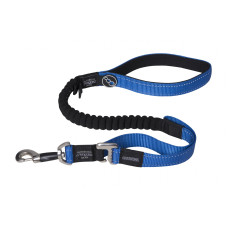 Rogz - Поводок для собак с системой "антирывок" XL (ширина 2,5см, длина 0,8 м), синий (SHOCK ABSORBING SHORT LEAD (XL))