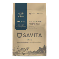 SAVITA - Корм для котят с лососем и белой рыбой, беззерновой