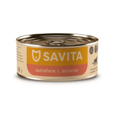 SAVITA - Консервы для кошек и котят, цыплёнок с лососем