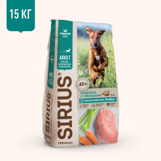 Sirius - Корм для собак крупных пород, индейка с овощами