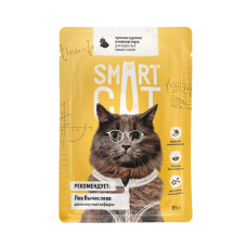 Smart Cat - Паучи для взрослых кошек и котят кусочки курочки в нежном соусе