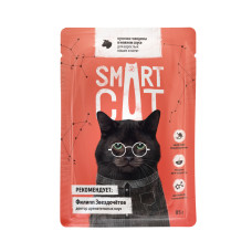 Smart Cat - Паучи для взрослых кошек и котят кусочки говядины в нежном соусе