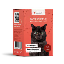 Smart Cat - Набор паучей 5+1 в подарок для кошек и котят: кусочки говядины в нежном соусе 52544