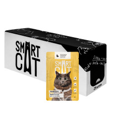 Smart Cat - Паучи для кошек и котят, кусочки курочки в нежном соусе, упаковка 25 шт