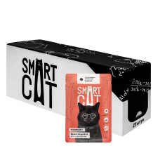 Smart Cat - Паучи для кошек и котят, кусочки говядины в нежном соусе, упаковка 25 шт