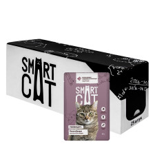 Smart Cat - Паучи для кошек и котят, кусочки кролика с морковью в нежном соусе, упаковка 25 шт