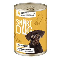 Smart Dog - Консервы для собак и щенков кусочки курочки с потрошками в нежном соусе