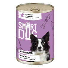 Smart Dog - Консервы для собак и щенков кусочки кролика в нежном соусе, упаковка 12шт x 0.24кг