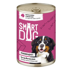 Smart Dog - Консервы для собак и щенков кусочки ягненка в нежном соусе, упаковка 12шт x 0.24кг