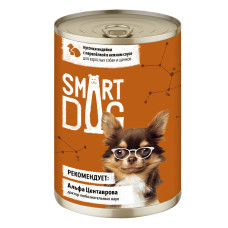 Smart Dog - Консервы для собак и щенков кусочки индейки с перепелкой в нежном соусе