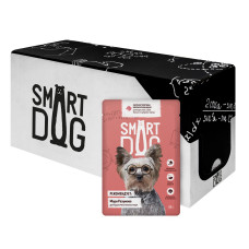 Smart Dog - Паучи для собак малых и средних пород кусочки телятины в аппетитном желе, упаковка 25 шт