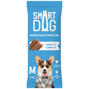 Smart Dog - Жевательное лакомство с Омега- 3 и Омега-6 для собак крупных пород, размер L 14ха